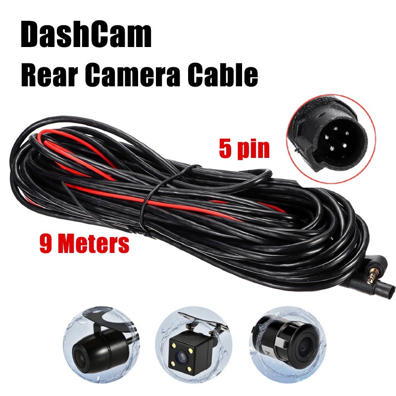 5 Pin 9m DashCam Rear Camera Cable Long Line Cable Car Recorder Rear