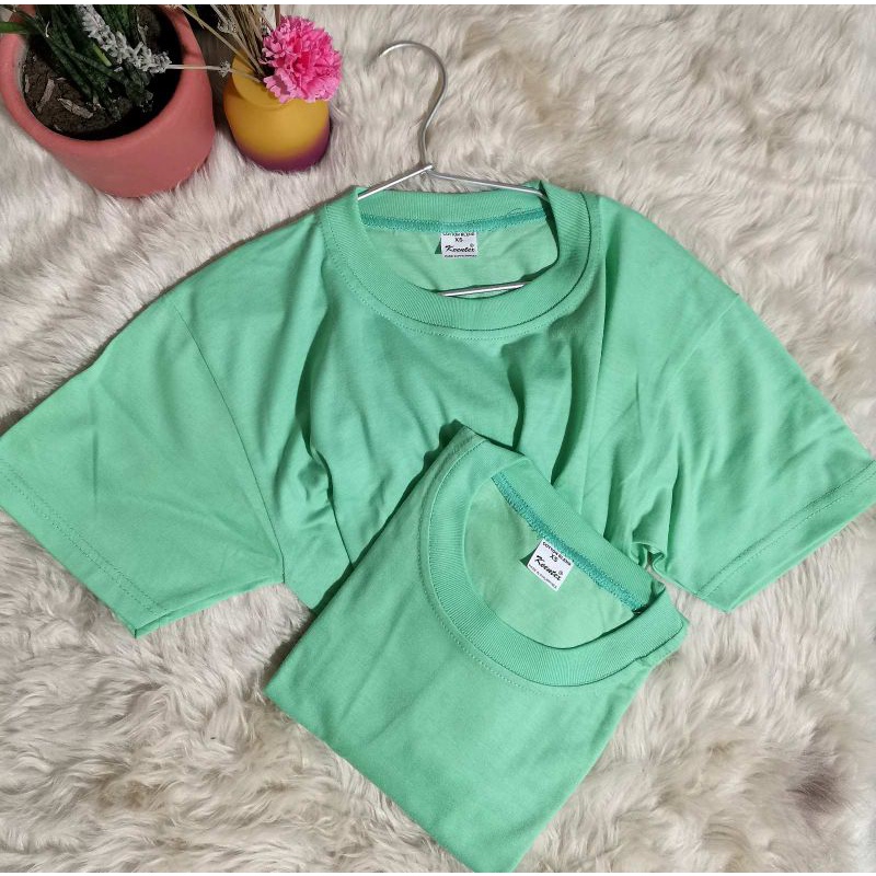 Plain Tshirt Mint Green for Kids and Adult Mint Green Shirt Shopee
