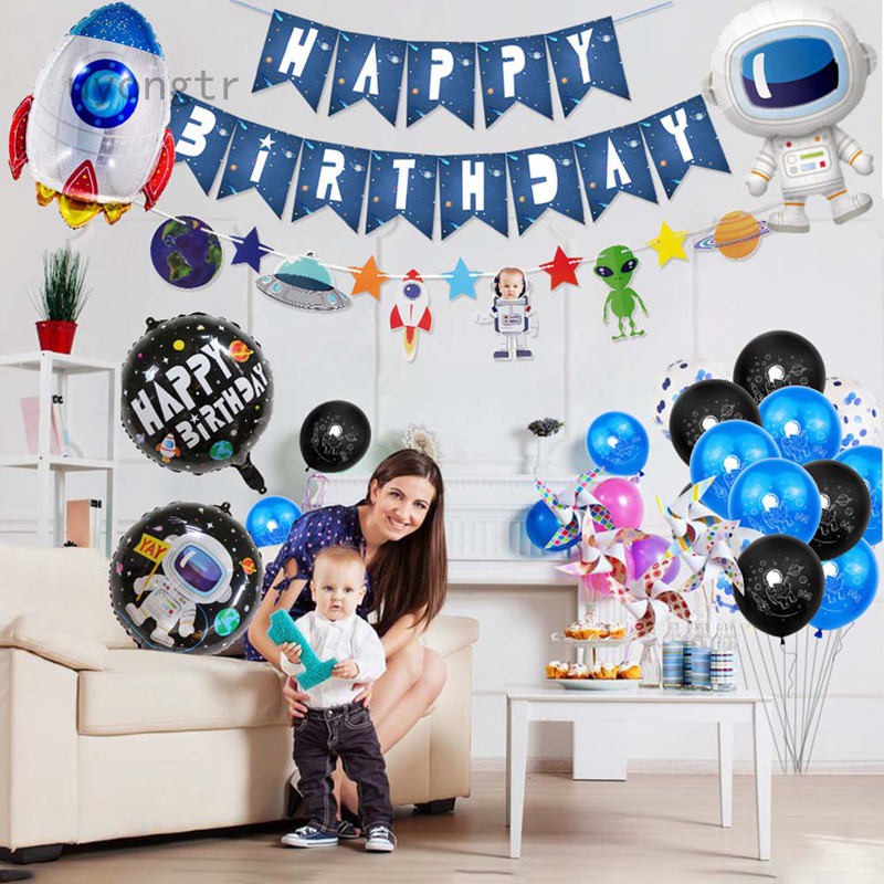 Universe Space Theme Party Decorations with Solar System Happy Birthday