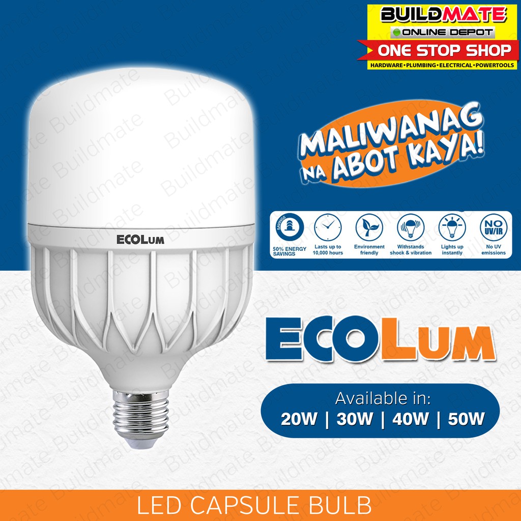 ECOLUM LED Capsule Bulb Daylight SOLD PER PIECE •BUILDMATE• Shopee