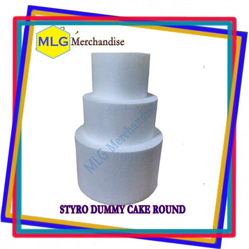 Dummy Cake (Styrofoam Round) height 6 inches; diameter up 14 inches