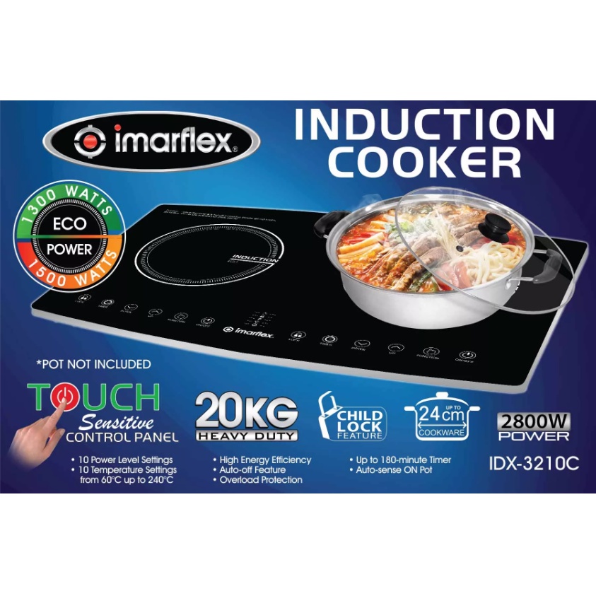 Imarflex Induction Cooker Twin Plate IDX3210C Shopee Philippines