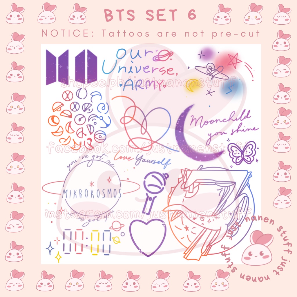 Bts Temporary Tattoo (Fanart By Justnanenstuff) | Shopee Philippines