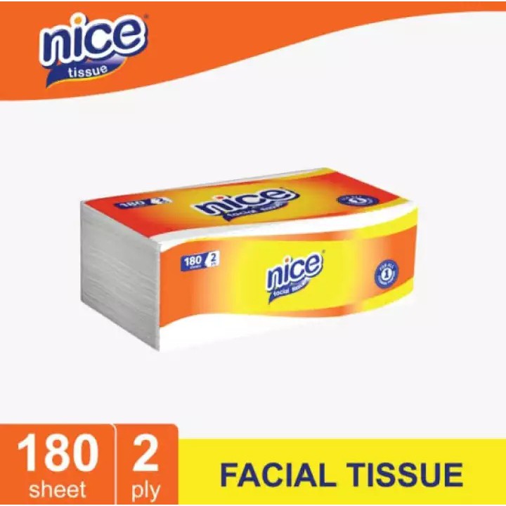 Nice Facial Tissue 180 Sheets 2 Ply / Nice Facial Tissue 180 Sheets 2