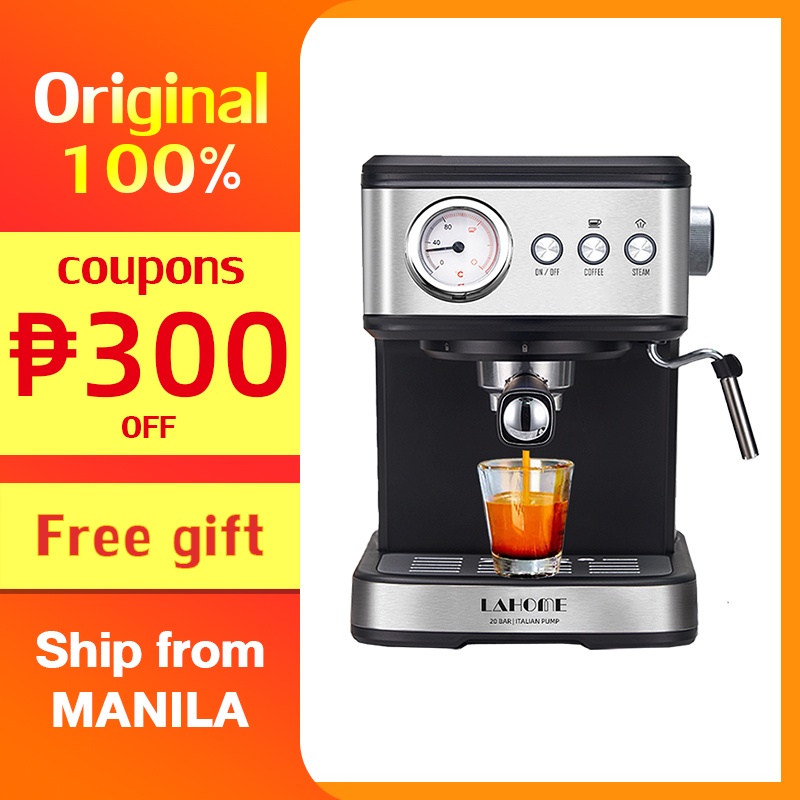 IHome Espresso Coffee Maker Machine Milk Frother Wand Steamer Donlim 20 Bar Fast Heating Rich