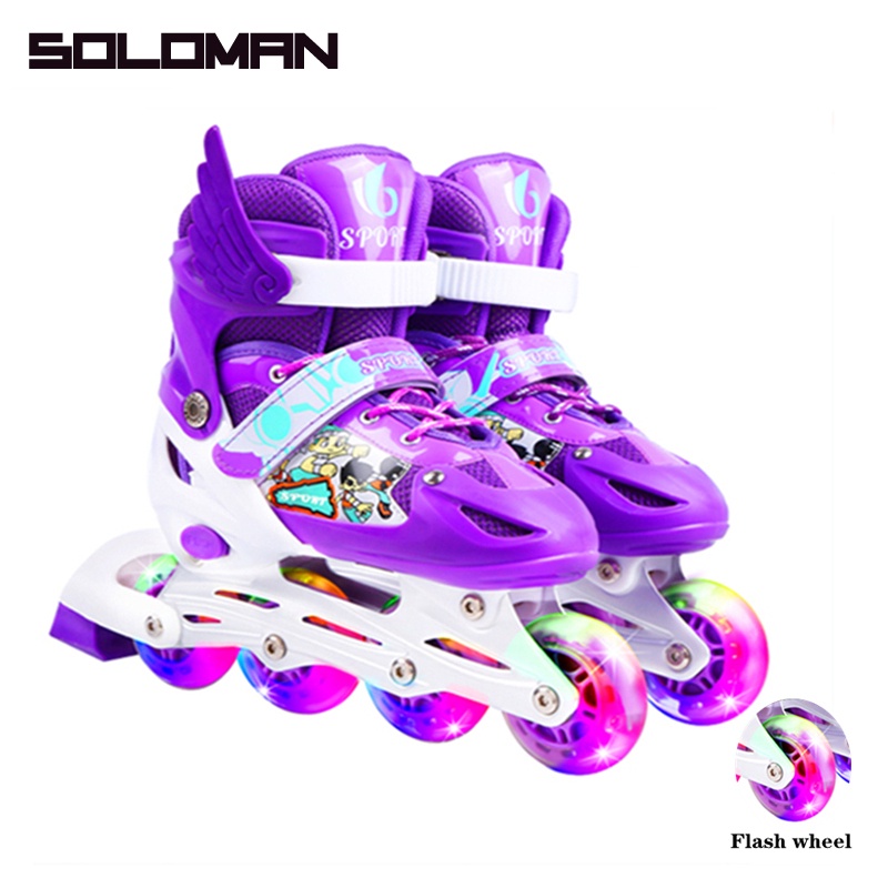 SOLOMAN Roller Skates Kids Adjustable Inline Skates Roller Skates Roller Skates with Flash