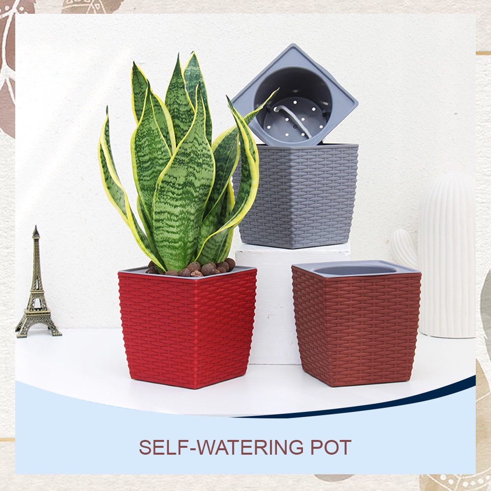 LGarden Rattan Style Indoor Outdoor Plastic Planter Patio Deck Garden