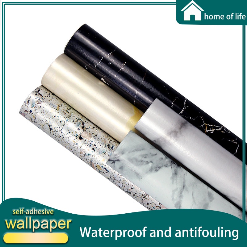 Marble Wallpaper 10M*45CM Marble Wallpaper Sticker Moistureproof