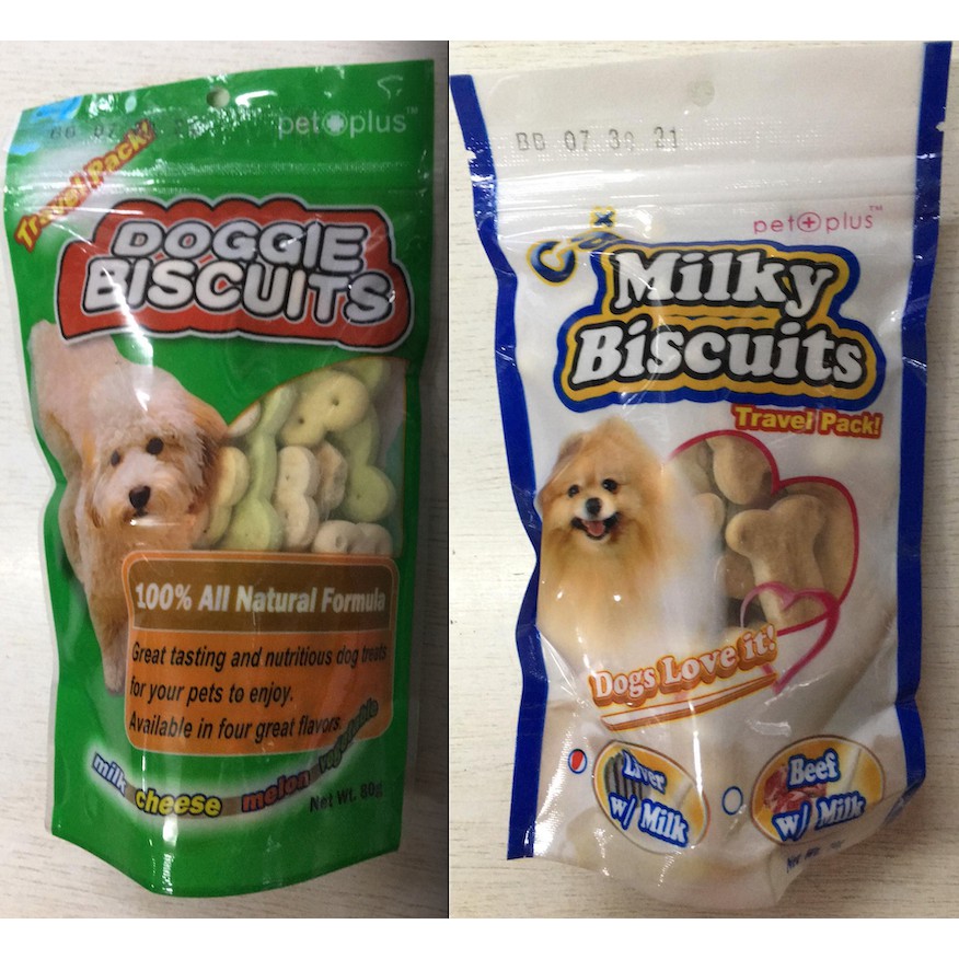 DOGGIE / MILKY BISCUITS Dog Treats (travel pack! and 200g) Shopee