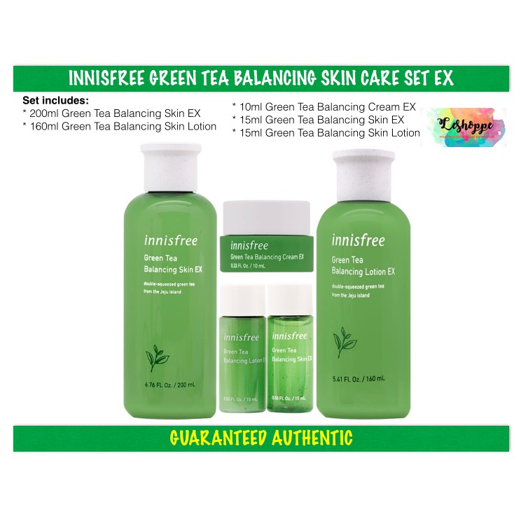 INNISFREE GREEN TEA BALANCING SKIN CARE SET EX 2019 EDITION Shopee