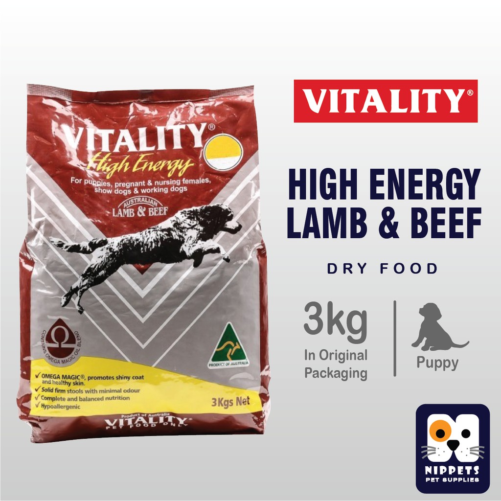 Vitality High Energy Dry Dog Food for Puppy, Pregnant and Nursing 3kg Shopee Philippines