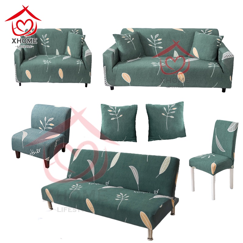 Green sofa cover set 1 2 3 4 seater l shape armless sofa bed cover