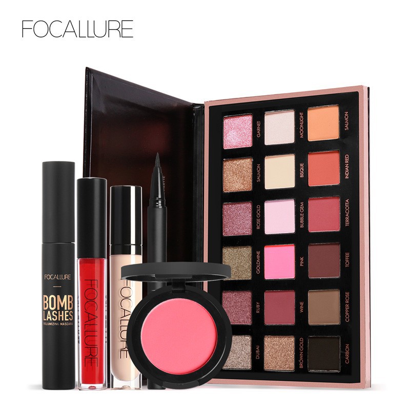 FOCALLURE 18 Colors Eyeshadow Face Makeup Set Cosmetic Kit Shopee