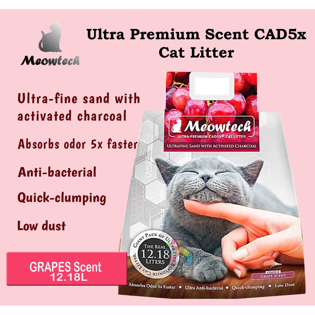 MEOWTECH Ultra Premium CAD5x 12.18L Cat Litter (GRAPES Scent) Shopee