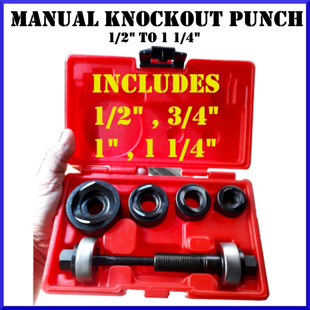 Manual Knockout Punch Set 1/2" 1 1/4" Knock Out Punch Tool Showa