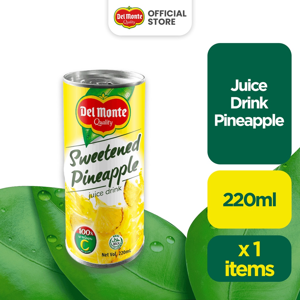 DEL MONTE 100 Pineapple Crush Juice with Real Pineapple Bits 220ml