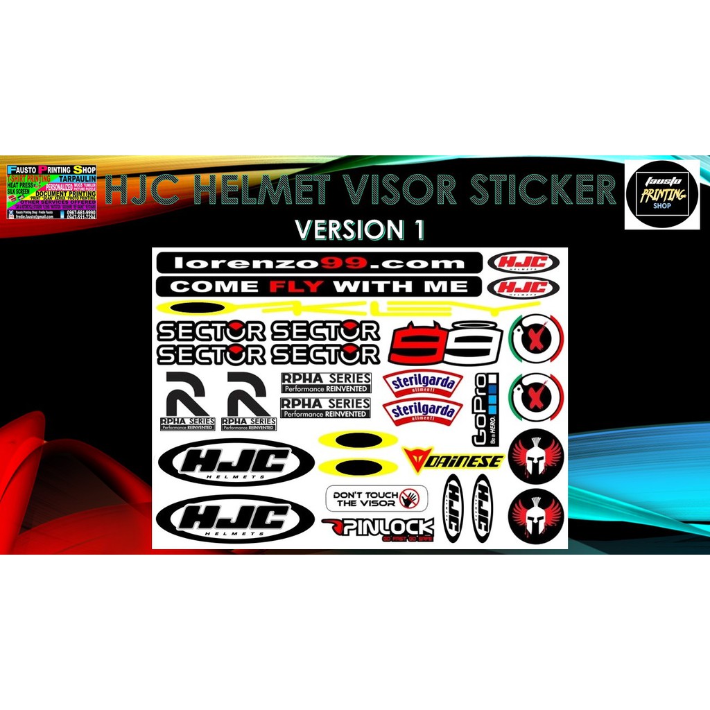 HJC Visor Helmet Sticker Glossy Shopee Philippines
