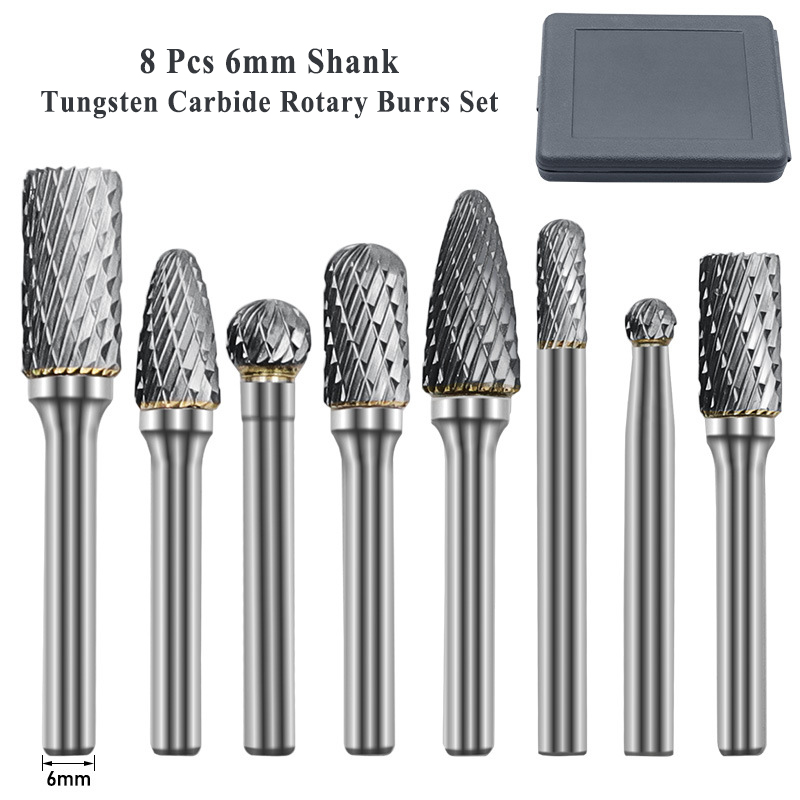 Power Tools 5pc High Carbon Steel Rotary Burr Set Die Grinder Bits