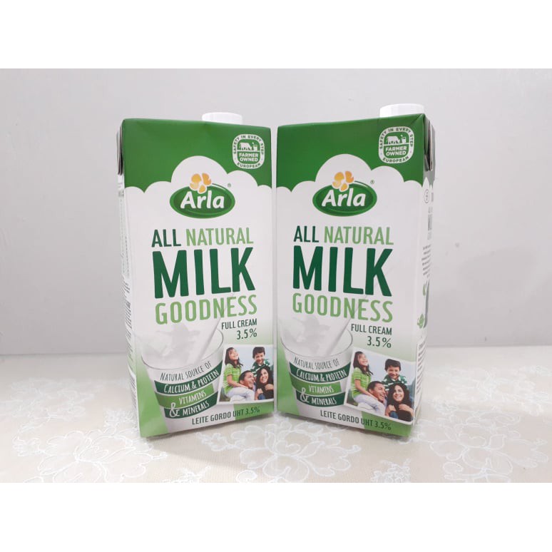 Arla _ All Natural Milk GOODNESS Full Cream 1L ( 2pcs x 1L) Shopee