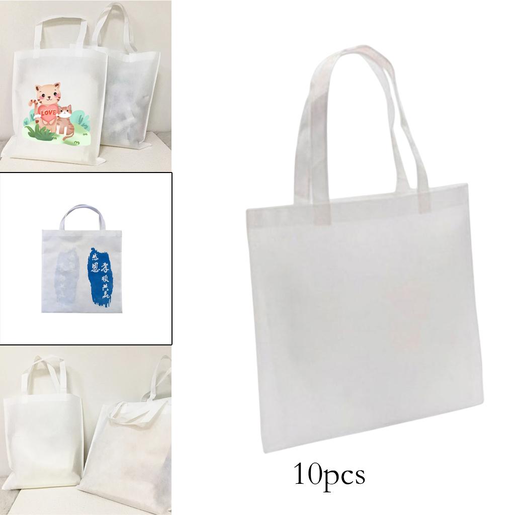 10x White Sublimation Non Woven Fabric Shopping Bag Heat Press