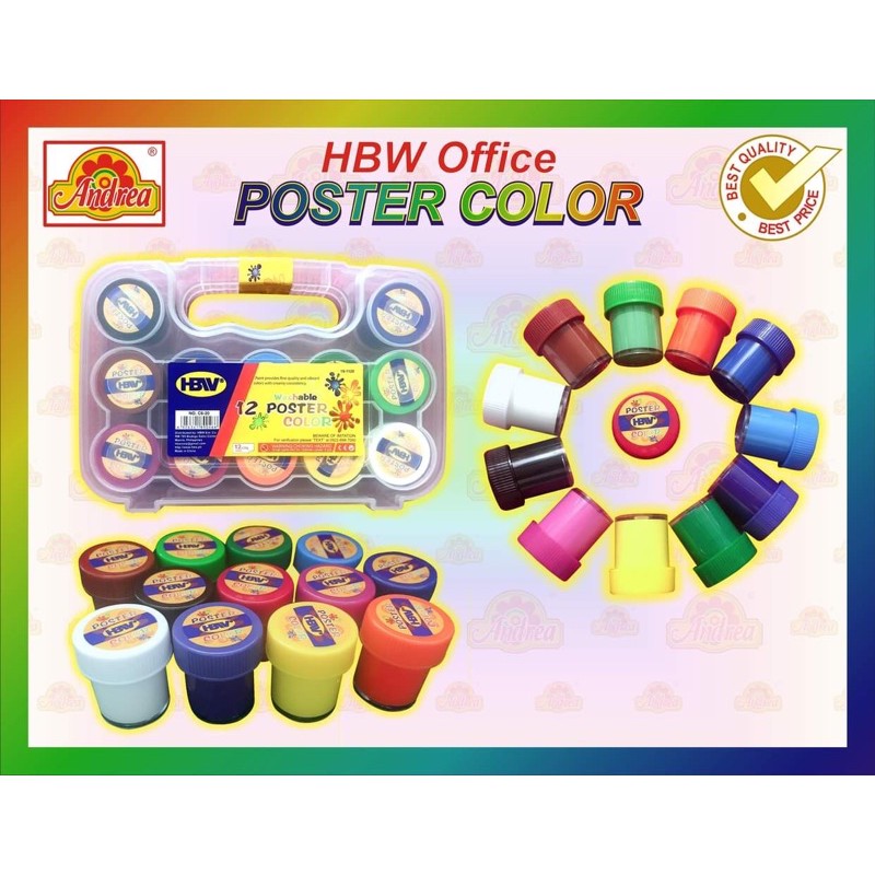 HBW poster color/paint 12's ANDREA Shopee Philippines