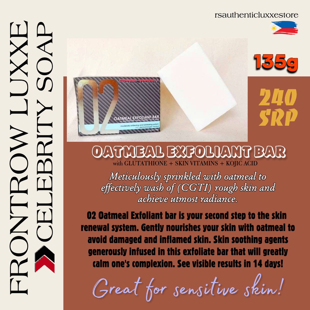 Luxxe Celebrity Soap Oatmeal Exfoliant Bar 02 ( AUTHENTIC 100 ) Shopee Philippines
