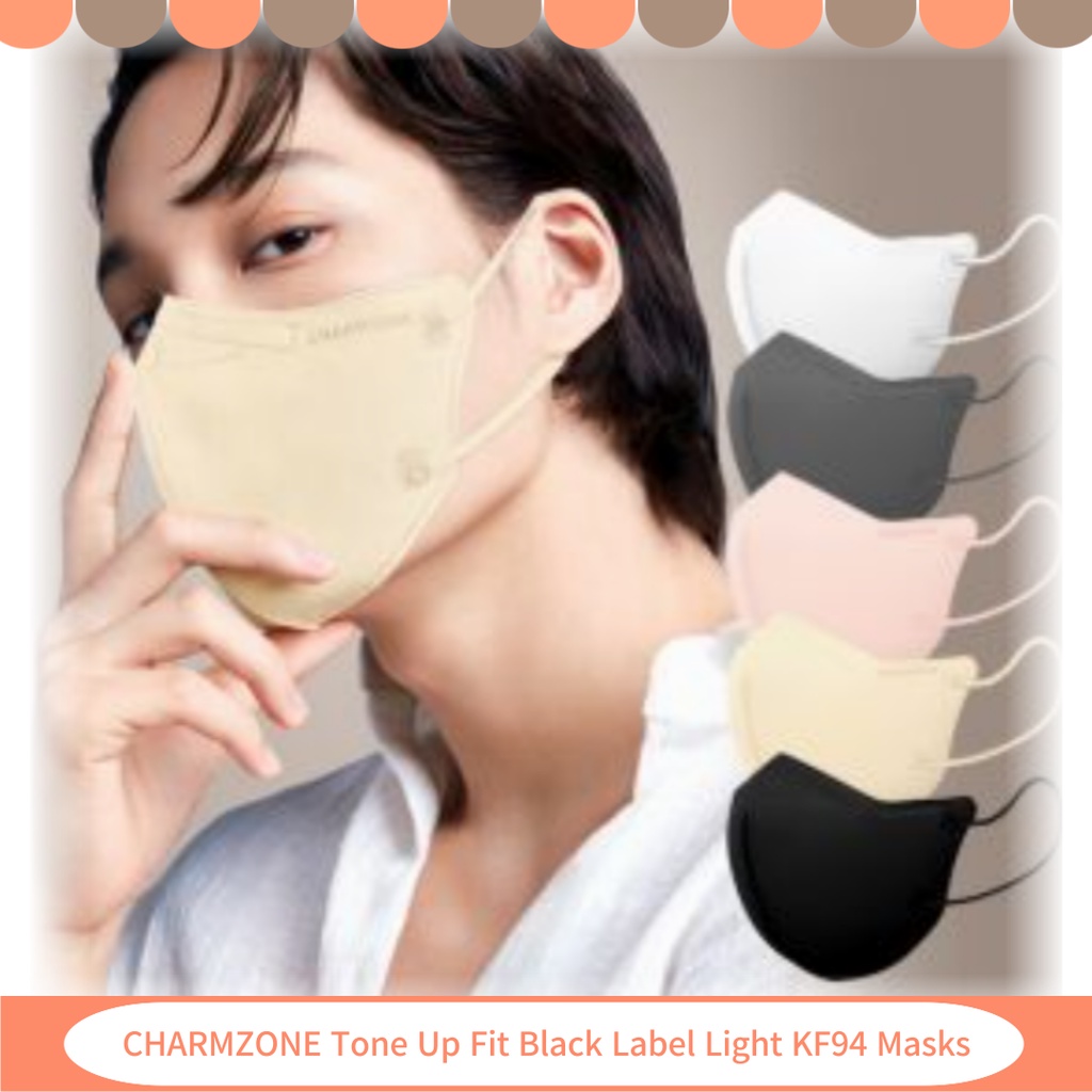 CHARMZONE X KAI "NEW" Tone Up Fit Black Label Light KF94 Mask 10ea
