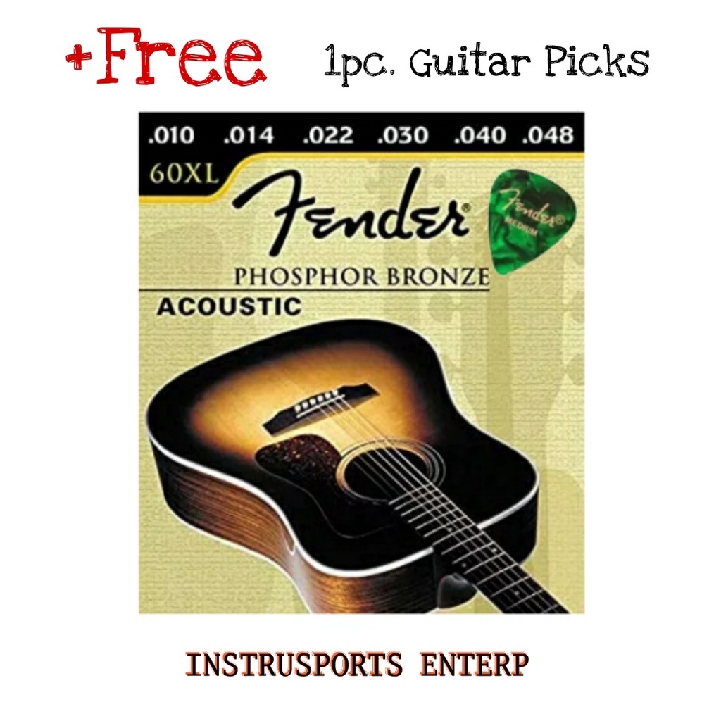 Guitar Acoustic Strings Fender and Yamaha Bronze with +FREE 1 Pc