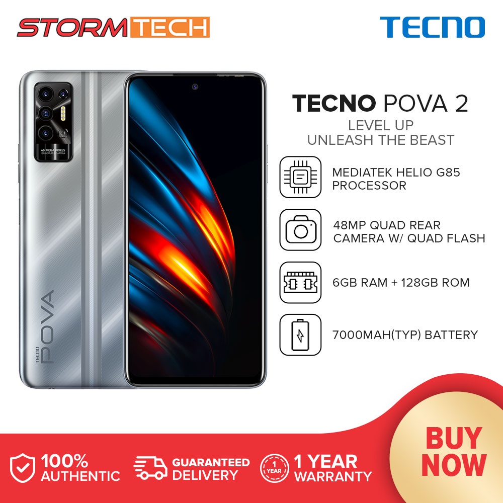 Tecno Pova 2 6GB RAM + 128GB ROM 7000mAh 6.9” FHD+ Android 11 48MP AI