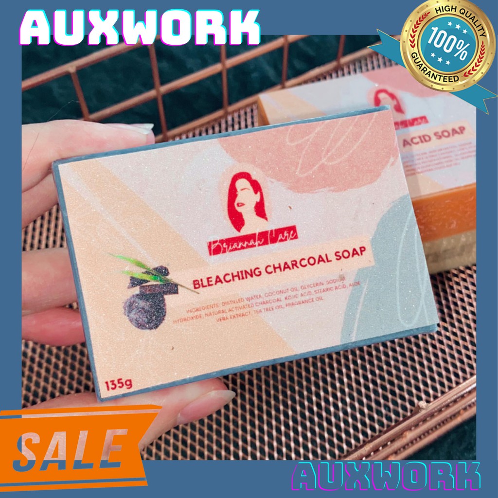 Auxwork Organic Briannah Care Charcoal Bleaching Soap Effective Acne