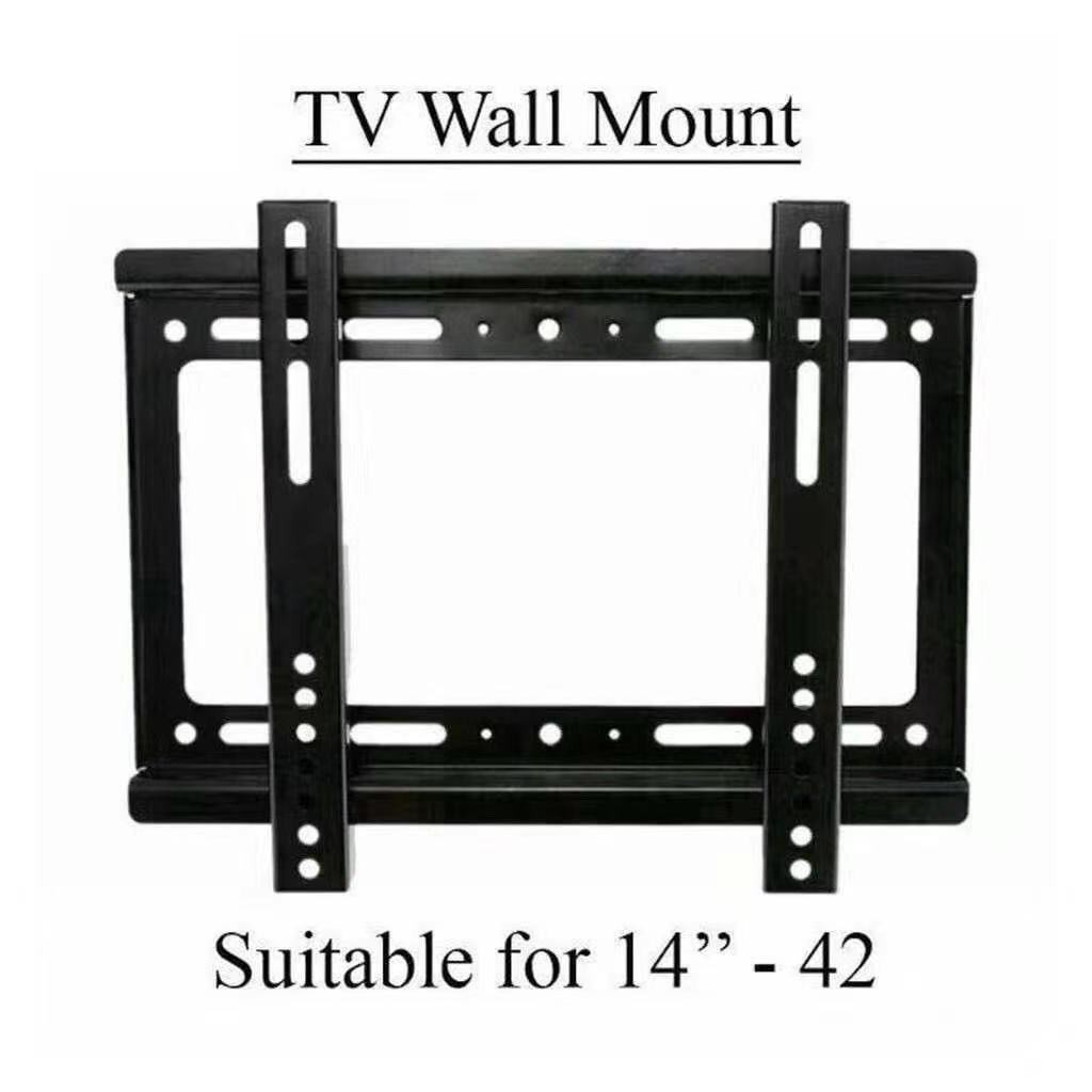 Universal 20Kg Black Tv Wall Mount Bracket FlatScreen Tv Rack Suitable