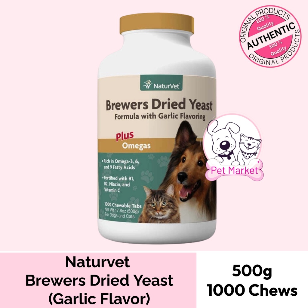 NATURVET BREWERS DRIED YEAST GARLIC FLAVOR (1000 CHEWS) Shopee