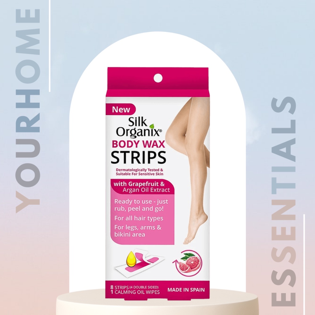 SILK ORGANIX 8PACK BODY WAX STRIPS WITH GRAPEFRUIT AND ARGAN OIL