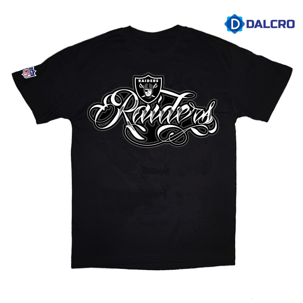 NFL Oakland Raiders TShirt with Embroidery (Script), tshirt for men, tshirt sale Black