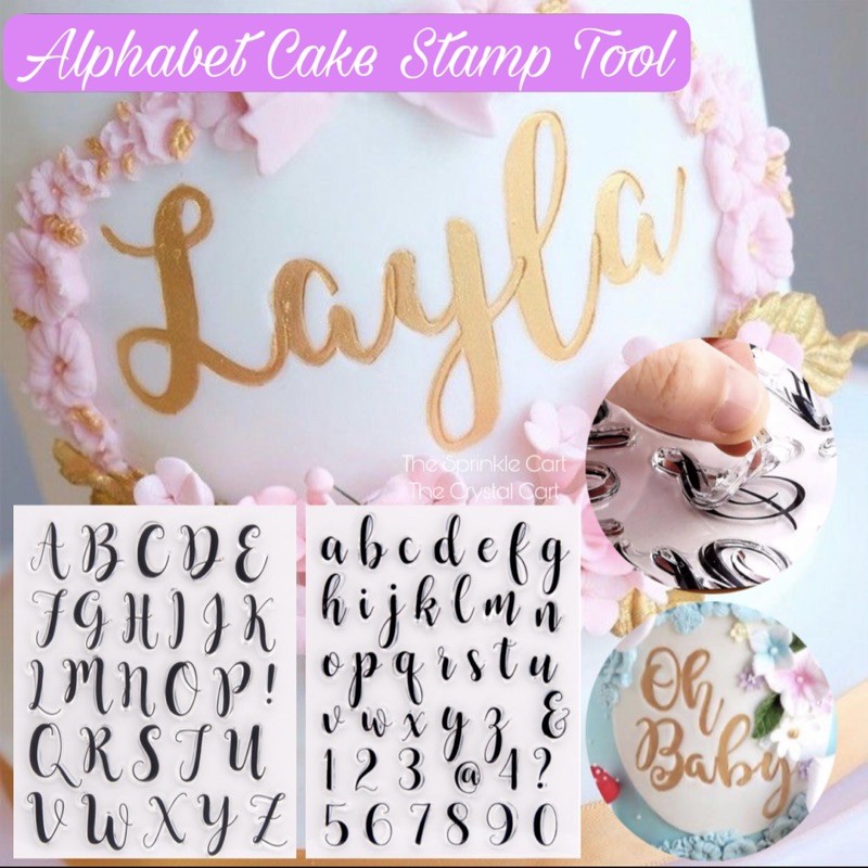 Alphabet Letter Cake Stamp Tool Calligraphy Handwriting Embosser Stamp