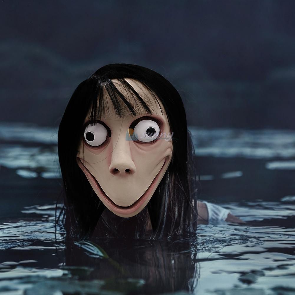 Scary Momo Hacking Game Cosplay Mask Full Head Halloween Ghost Momo