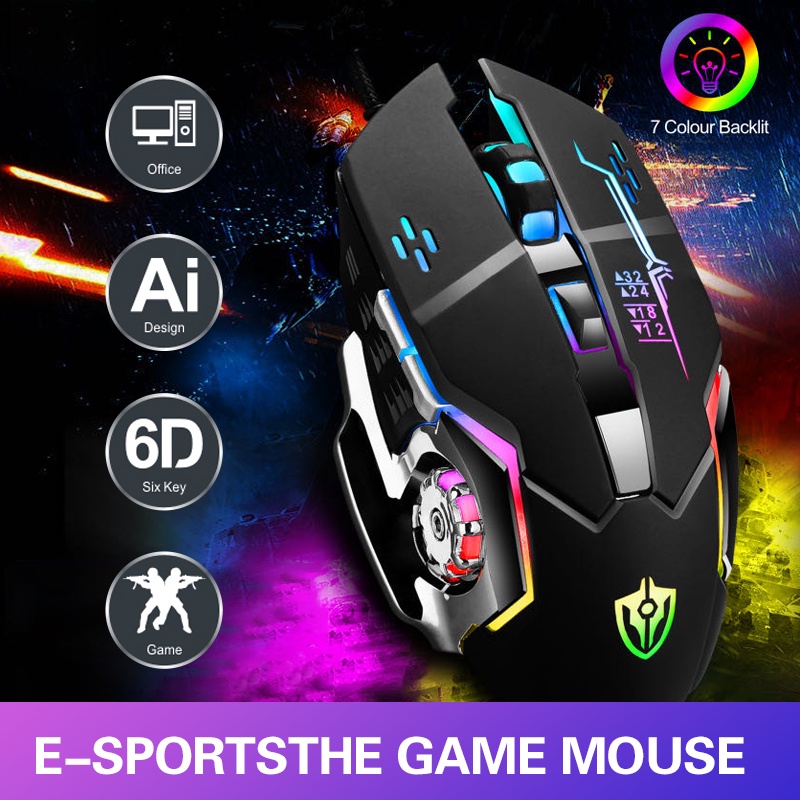 RGB Mechanical Wired Gaming Mouse 4000 DPI USB Mice With 6 Buttons