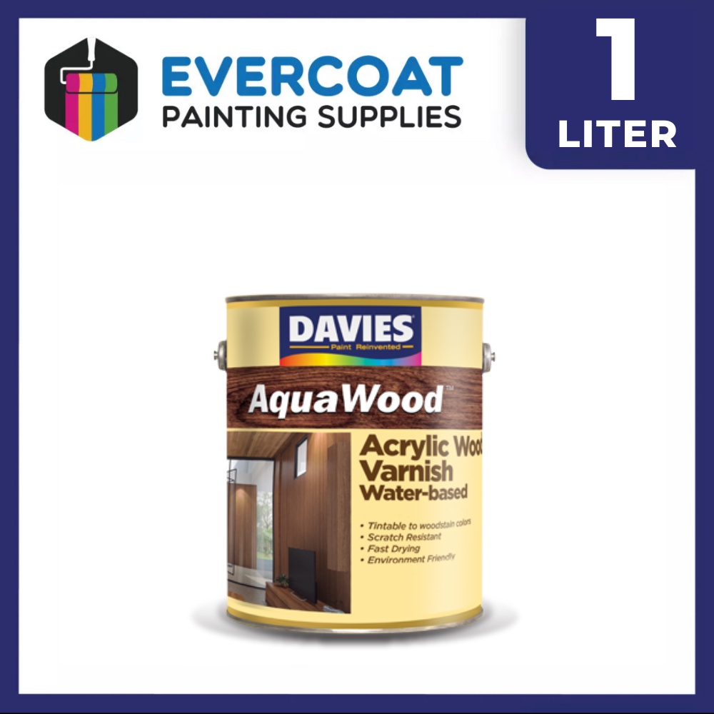 Davies AquaWood Wood Stain + Varnish Water Based 1L Shopee Philippines
