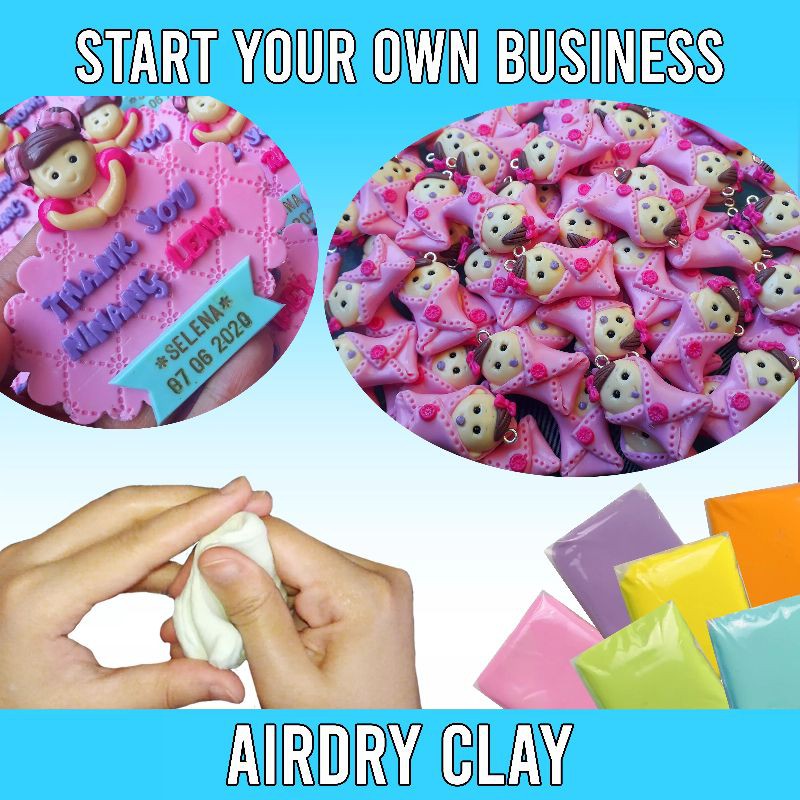 NO BAKE CLAY Flynntastic Air dry Clay Classic Colors 50G Shopee