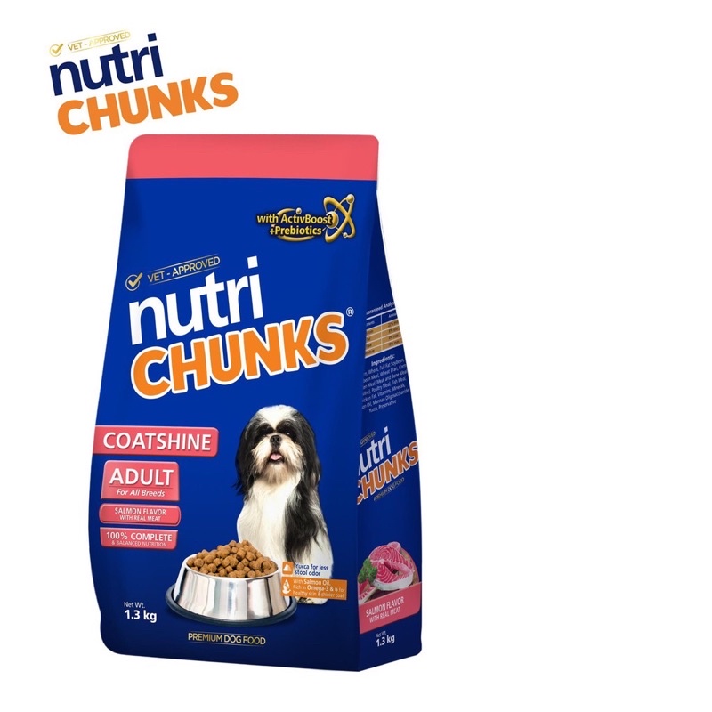Nutri Chunks (NutriChunks) Adult Dog Food Coatshine Salmon (1 Kilo