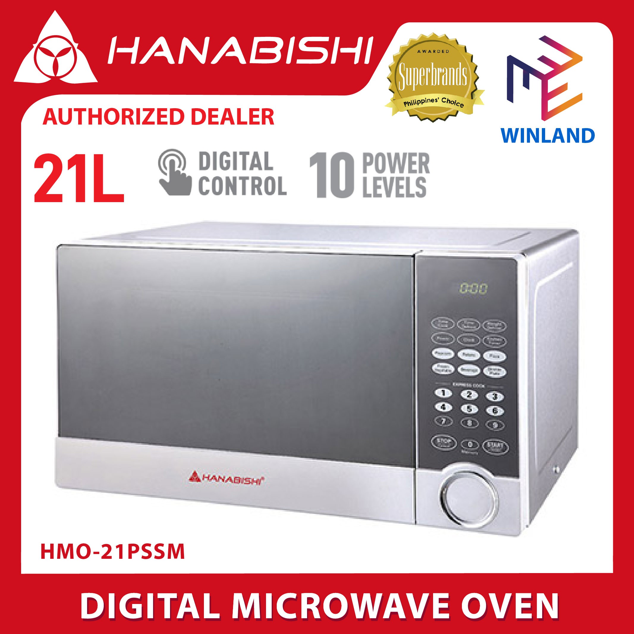 Hanabishi Original Microwave Oven 20 L HMO21PSSM HMO21PSSM HMO 21PSSM