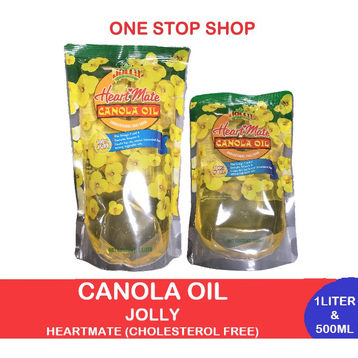 Canola oil Jolly HeartMate(Free Cholesterol) 1 Liter & 500ml Shopee