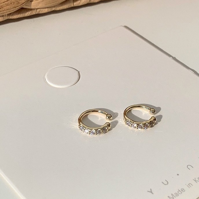 Zircon ear bone clip simple temperament micro diamond Korean