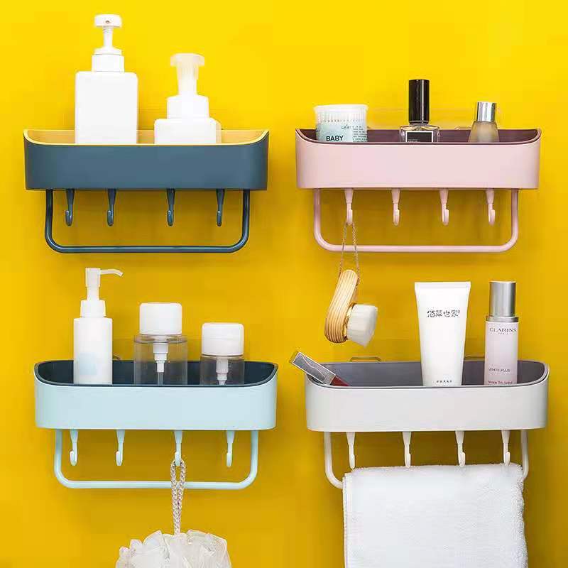 Bathroom Shelf Organizer with Towel Hooks Everything Bathroom