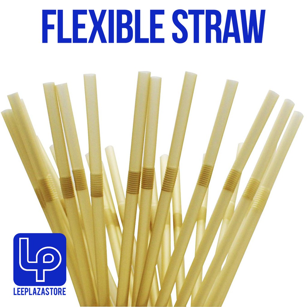 100pcs Party Plastic Bendable Straws Gold/Silver Shopee Philippines
