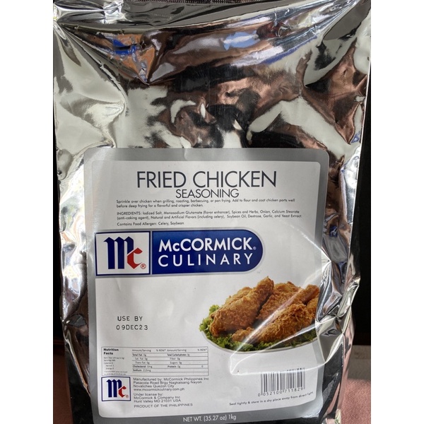 McCormick Fried Chicken Seasoning 1kg Foil Pack Shopee Philippines