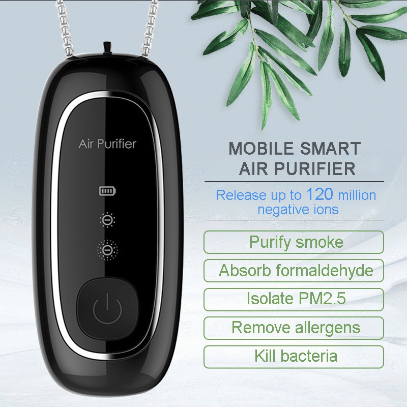 2020 Upgraded Wearable Air Purifier Necklace Mini Personal Portable Air Freshener Ionizer/120