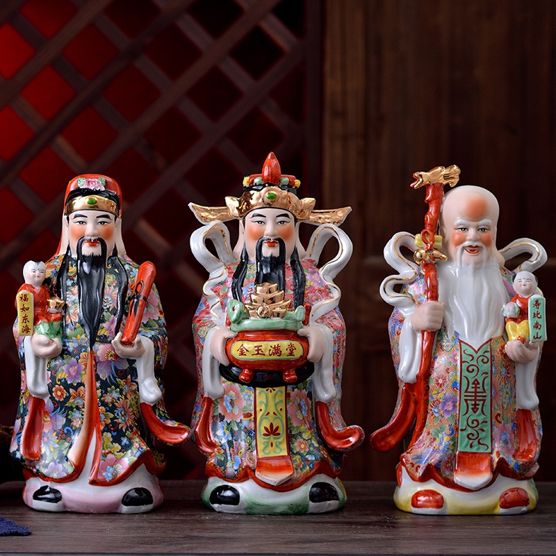 Three Wise Men Ceramic 3 Wise Men Porcelain Ceramic Fu Lu Shou Samsung