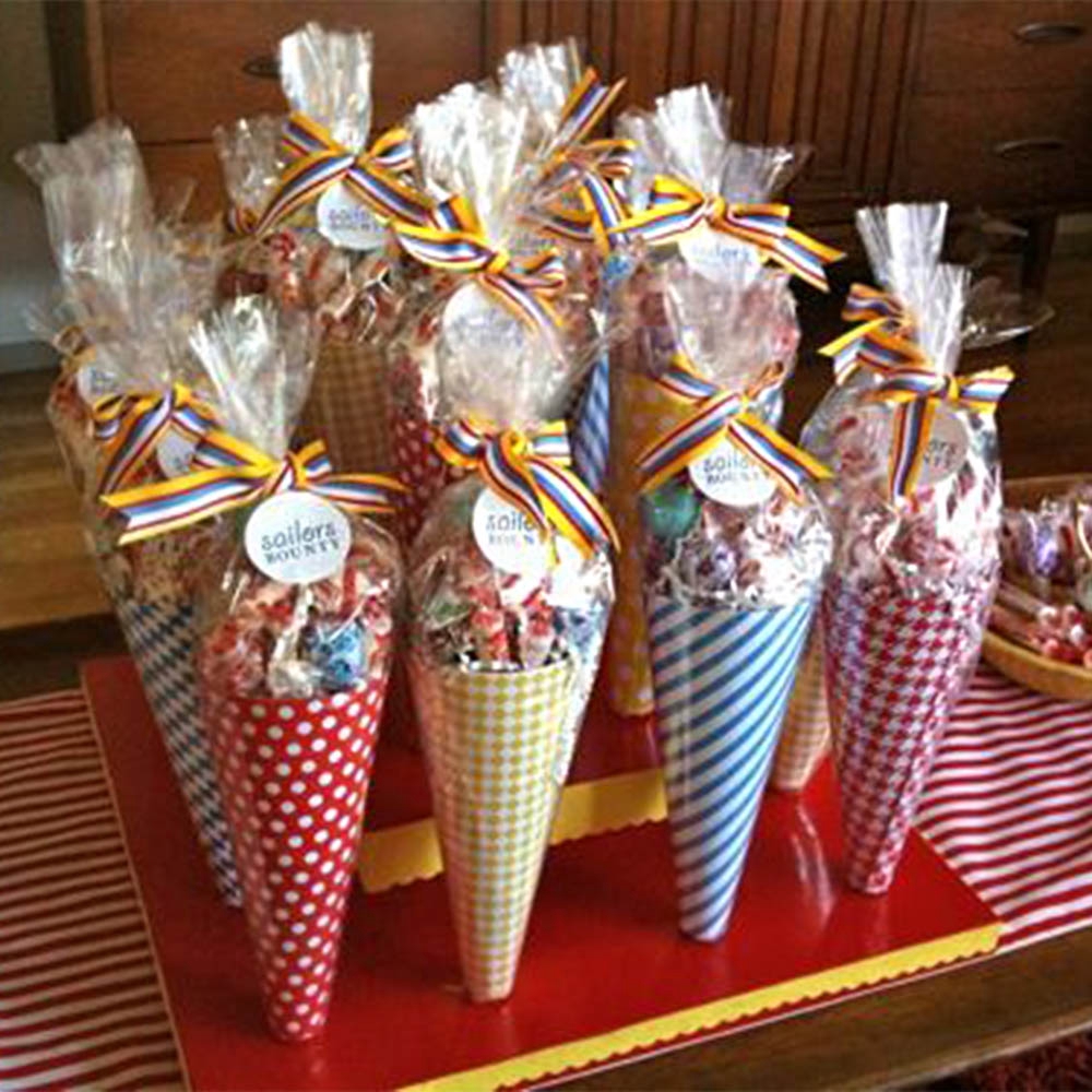 50pcs Clear Cellophane Packing Bag Birthday Party Ice Cream Candy Bags