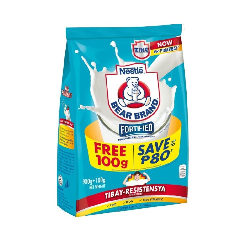 Bear Brand Fortified Powdered Milk Drink 900g + 100g Shopee Philippines